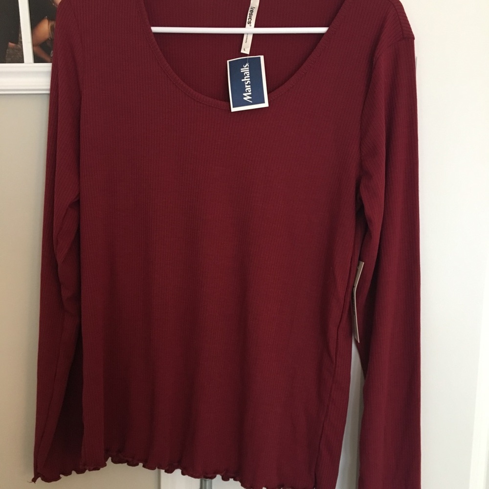 Maroon long sleeve blouse
